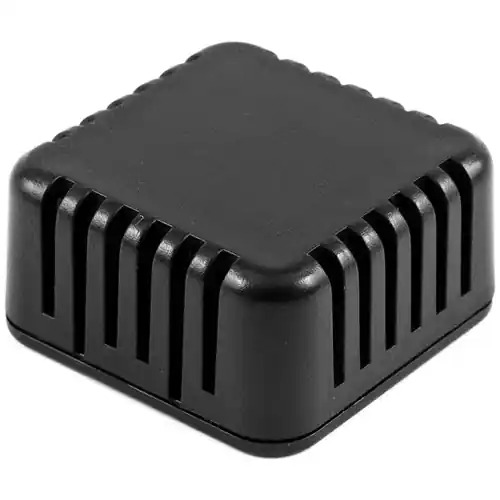 Zertifiziert ABS Miniatur-Gehäuse, belüftet, (L x B x H) 40 x 40 x 20 mm, schwarz (RAL 9005), IP30, 1551V1BK