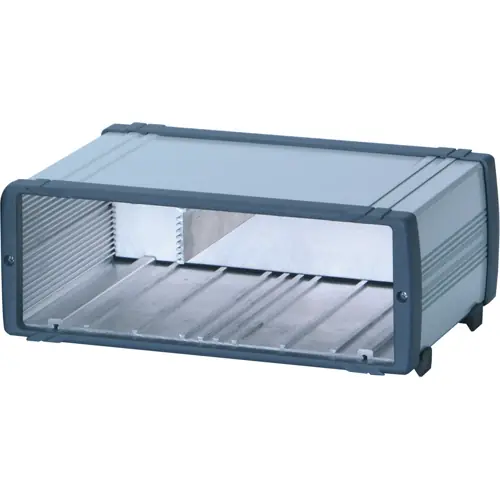 Geprüft Aluminium-Druckguss Gehäuse, (L x B x H) 240 x 242.5 x 87 mm, lichtgrau (RAL 7035), IP66, 418-002-20