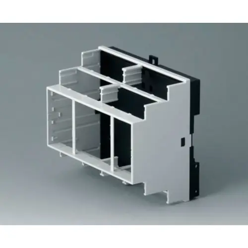 Abverkauf PPO/PC DIN-Schienengehäuse, (L x B x H) 82.4 x 99.2 x 86 mm, lichtgrau/schwarz, B6504121