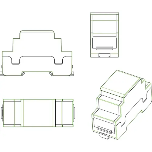 Kostenloser Versand PC DIN-Schienengehäuse, (L x B x H) 51.4 x 58 x 90 mm, lichtgrau, IP30, 449-320-40