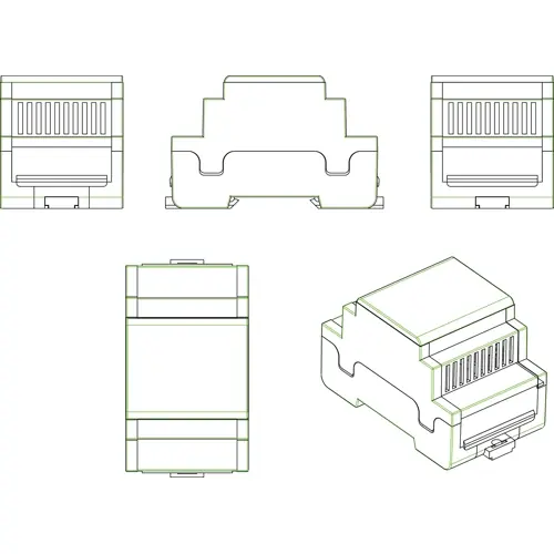 Kostenloser Versand PC DIN-Schienengehäuse, (L x B x H) 53.5 x 58 x 90 mm, lichtgrau, IP30, 449-330-50