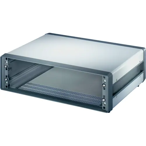 19 Zoll Gehäuse, 4 HE/84 TE, (B x H x T) 520 x 198 x 300 mm, Aluminium, grau, 10225-602 Neu