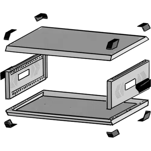 Kracherpreis 19 Zoll Grundgehäuse, 3 HE, (T) 450 mm, Aluminium, lichtgrau, 195-413-00