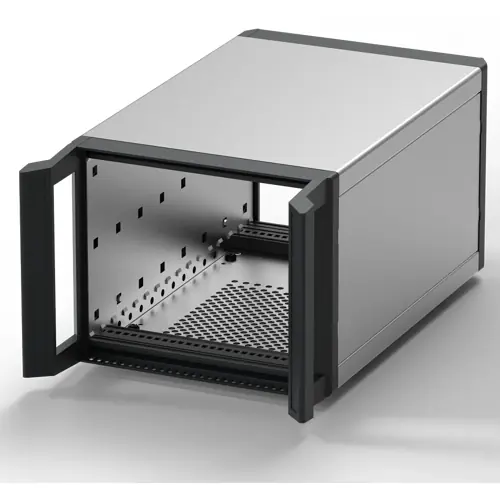 19 Zoll Gehäuse, 3 HE/28 TE, (B x H x T) 164.4 x 132.6 x 315.5 mm, Aluminium, grau, 24571-705 Billig