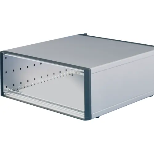 19 Zoll Gehäuse, 5 HE(1-3-1)/42 TE, (B x H x T) 235.5 x 221.5 x 375.5 mm, Aluminium, grau, 24572-133 Versand Am Gleichen Tag