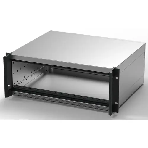 Super-Preis 19 Zoll Gehäuse, 3/4 HE/84 TE, (B x H x T) 448.9 x 177 x 255.5 mm, Aluminium, grau, 24572-670