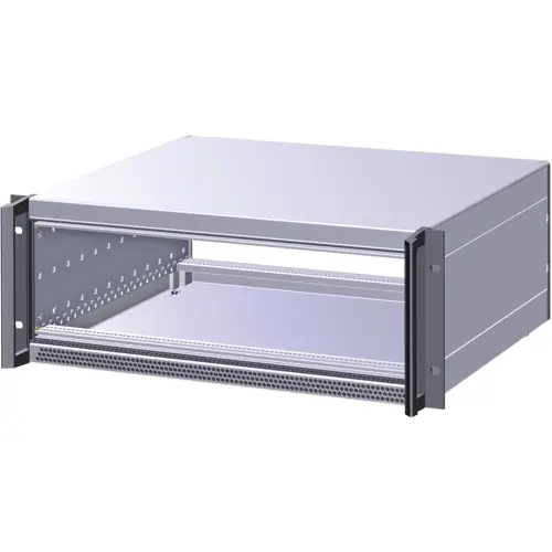 Super-Preis 19 Zoll Gehäuse, 6/7 HE/84 TE, (B x H x T) 448.9 x 310.35 x 495.5 mm, Aluminium, grau, 24572-696