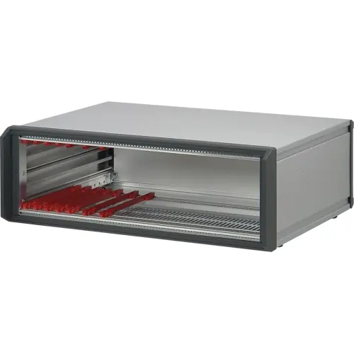 Top-Angebot 19 Zoll Tischgehäuse, 3 HE/28 TE, (B x H x T) 185.9 x 155.5 x 326 mm, Aluminium, grau, 24576-102