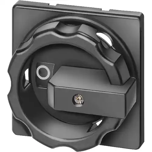 Zertifiziert Betätigungsknebel, Zentralloch-/Frontbefestigun, 63-125 A, (B x H) 90 x 90 mm, schwarz, für 3LD2, 3LD9284-1D