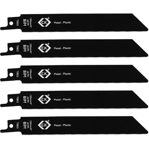 Gratis Versand Säbelsägeblätter, 18 Zähne/Zoll, 5 Stück, KL 150 mm, L 150 mm, Holz, Metall, Kunststoff, T0822