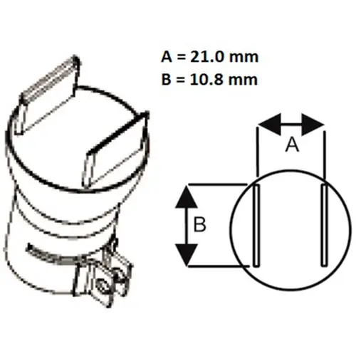 Aktuell Düsensatz, (D x B) 0.8 x 21 mm, 500 °C, H-TS40