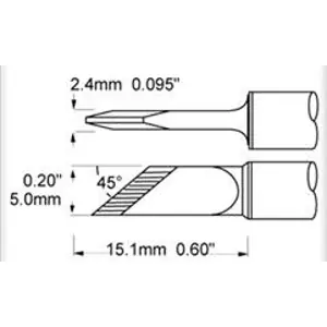 Bestseller Lötspitze, Klingenform, (B) 4.5 mm, 450 °C, SCV-DRK45A