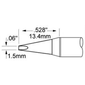 Zertifiziert Lötspitze, Meißelform, (B) 1.5 mm, 330 °C, STV-CH15AR