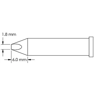 Bestseller Lötspitze, Meißelform, (L x B) 6 x 1.8 mm, GT6-CH0018P