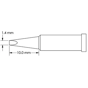 Bestseller Lötspitze, Meißelform, (L x B) 10 x 1.4 mm, GT4-CH0014S