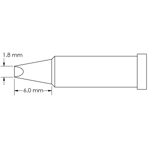 Bestpreis Lötspitze, Meißelform, (L x B) 6 x 1.8 mm, GT4-CH0018P