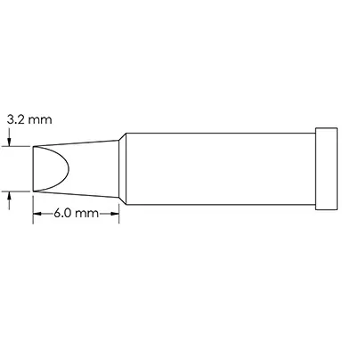 Zertifiziert Lötspitze, Meißelform, (L x B) 6 x 3 mm, GT4-CH0032P