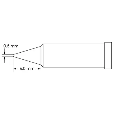 Begrenztes Angebot Lötspitze, konisch, Ø 0.5 mm, (L) 6 mm, GT4-CN0005P