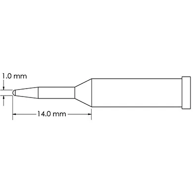 Bestseller Lötspitze, konisch, Ø 1 mm, (L) 14 mm, GT4-CN0010A
