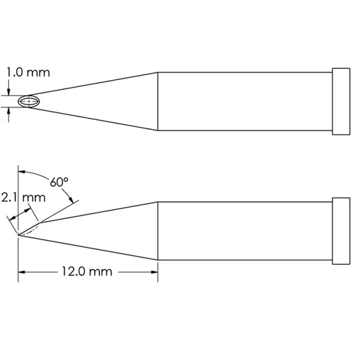 Aktuell Lötspitze, Hufform, Ø 1 mm, (L) 12 mm, GT4-HF6010V