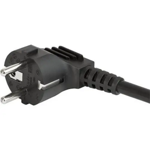 Geräteanschlusskabel, Europa, Stecker Typ E + F, abgewinkelt auf C19-Dose, gerade, H05VV-F3G1,5 mm², schwarz, 3 m, 6051.2103 Markenprodukt